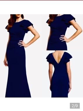 Jessica Howard Navy Scuba Flutter Sleeve Mother Of The Bride/Groom